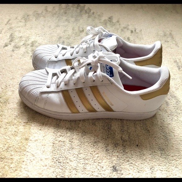 adidas Shoes | Adidas Superstar Gold Sneakers | Poshmark